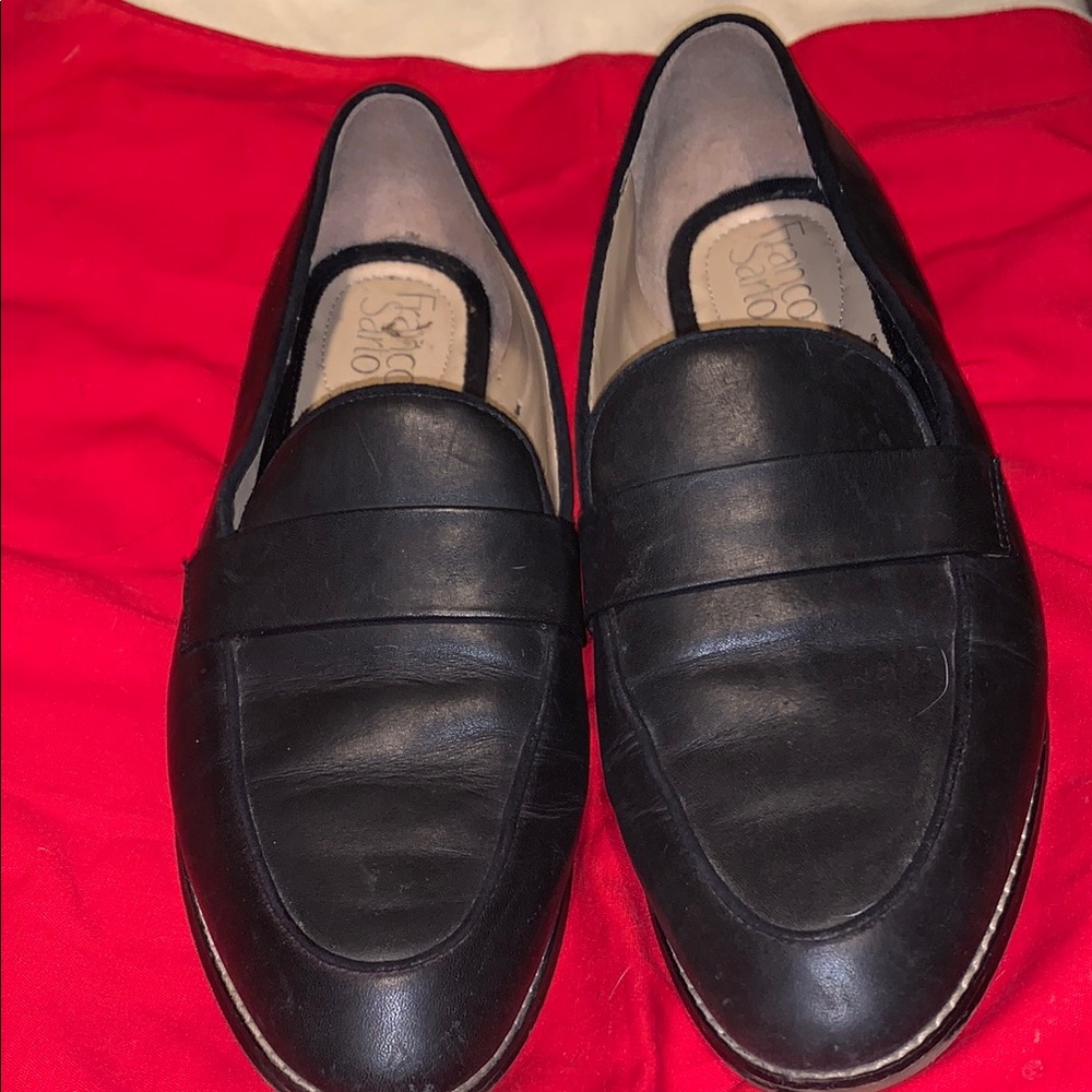 Franco Sarto Black Leather Penny Loafers size 9m